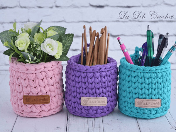 Cute Crochet Basket Pattern by La Leh Crochet