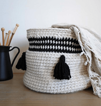 Easy Free Crochet Basket Pattern by Malloo