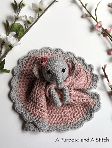 Ellie The Elephant Lovey Crochet Pattern by A Purpose And A Stitch