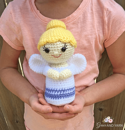 Free Crochet Amigurumi Angel Pattern by Grace And Yarn