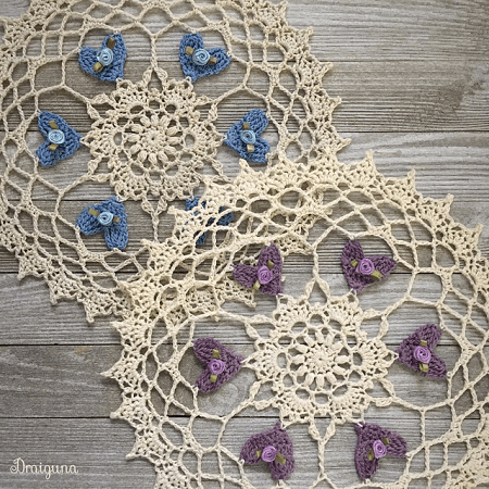 Heartblossoms Crochet Doily Pattern by Draguina