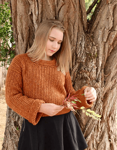 chunky cropped crochet sweater