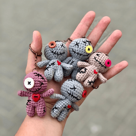 Little Voodoo Keychain Crochet Pattern by Mikado Cutes