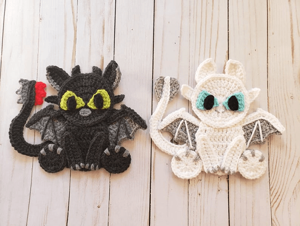 Lovable Dragons Applique Crochet Pattern by The Yarn Conspiracy