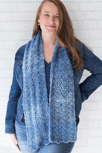 Luna Chevron Winter Scarf Crochet Pattern by Rescued Paw Designs