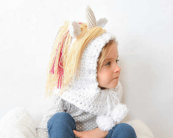 Magical Unicorn Crochet Hood Pattern by Mama In A Stitch