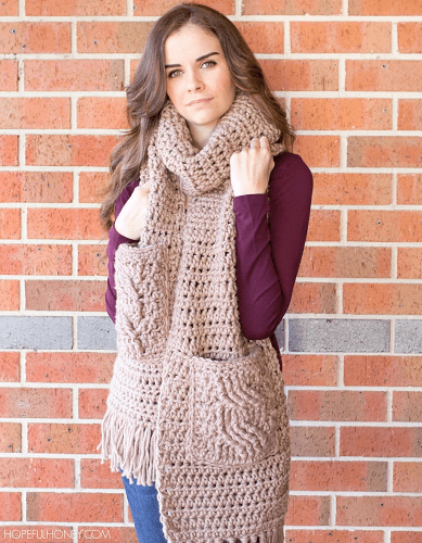 Oversized Scarf Crochet Pattern by Hopeful Honey