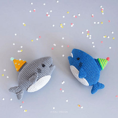 Party Shark Amigurumi Pattern by Airali Design
