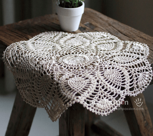 Pineapple Free Crochet Doily Pattern by Craft Passion