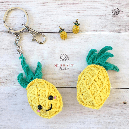 Pineapple Keychain Crochet Pattern by Spin A Yarn Crochet