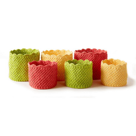 Scallop Edged Small Crochet Basket Pattern by Yarnspirations