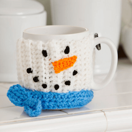 Mug Hug Free Snowman Crochet Pattern by Yarnspirations