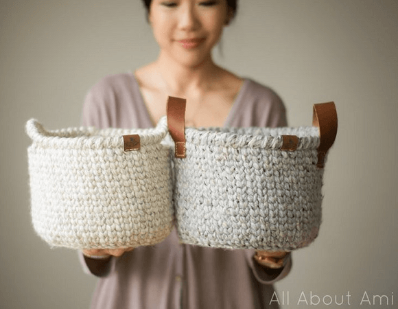 Waistcoat Free Crochet Basket Pattern by All About Ami