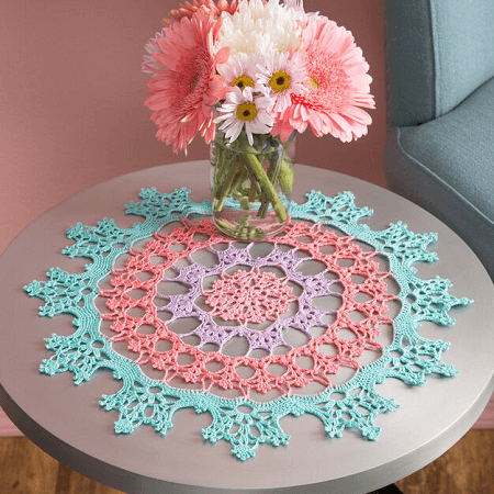 Wisteria Free Crochet Doily Pattern by Yarnspirations