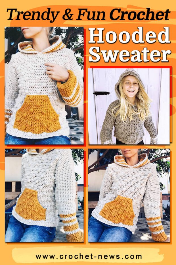 Trendy and Fun Crochet Hooded Sweater Pattern trendy and fun crochet hooded sweater