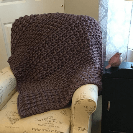 Beginner Crochet Throw Pattern by Made With A Twist
