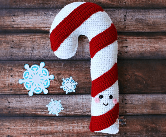 Candy Cane Crochet Pattern by 3am Grace Designs