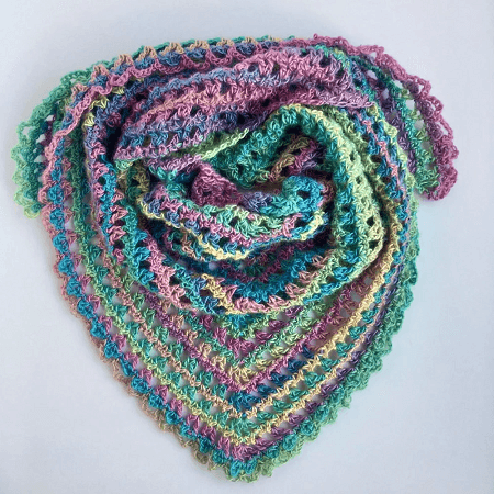 Candy Kisses Triangle Scarf Free Crochet Pattern by Nana's Crafty Home