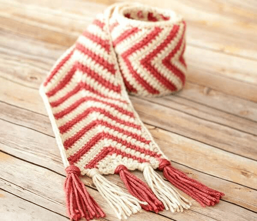 Chevron Crochet Scarf Pattern by Petals To Picots