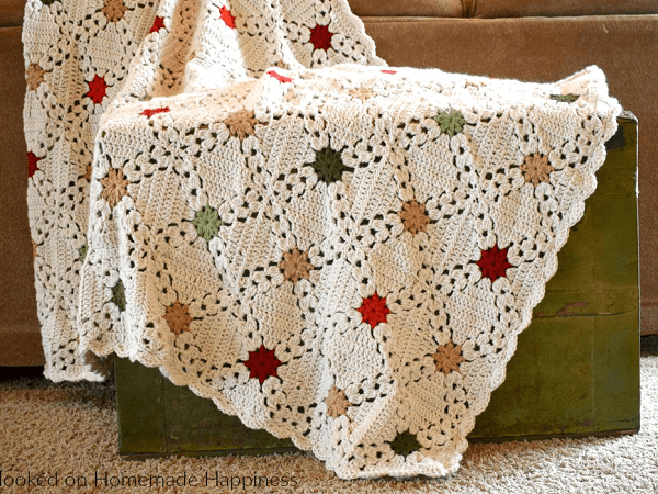 Country Christmas Afghan Crochet Pattern by Hooked On Homemade Happiness