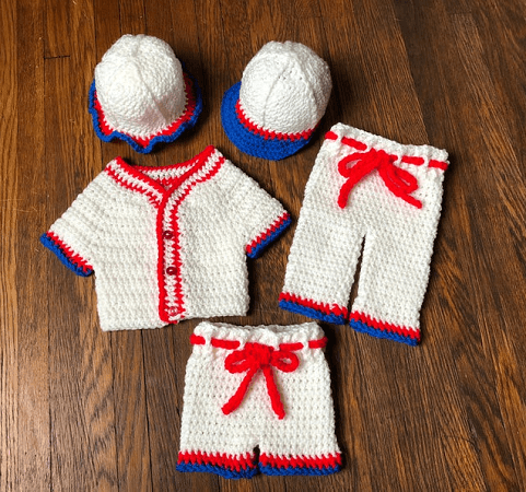 Crochet Baby Baseball Outfit Pattern by DAC Crochet