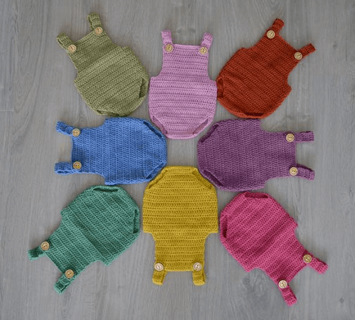 Crochet Baby Romper Pattern by Banana Patterns