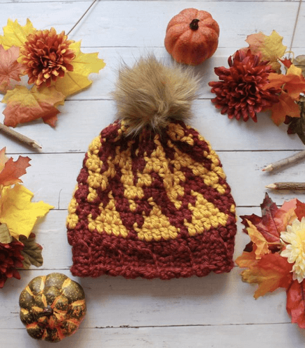 Crochet Chevron Beanie Hat Pattern by E'Claire Makery