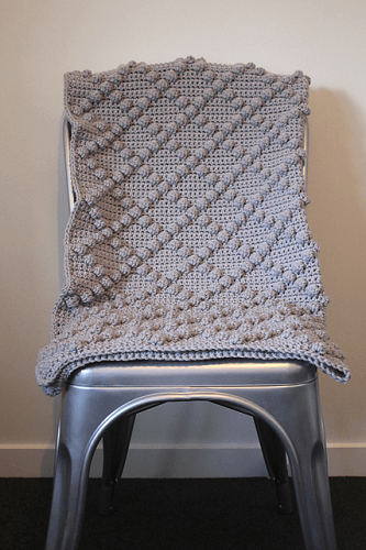 Crochet Diamond Bobble Throw by Paws And Wool