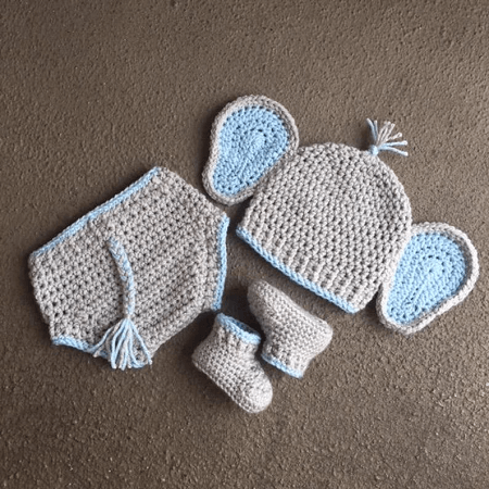 Crochet Elephant Baby Outfit Pattern by Captain f The Hooks