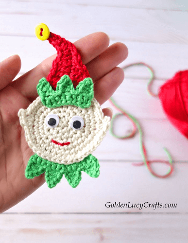 Crochet Elf Applique Pattern by Golden Lucy Crafts