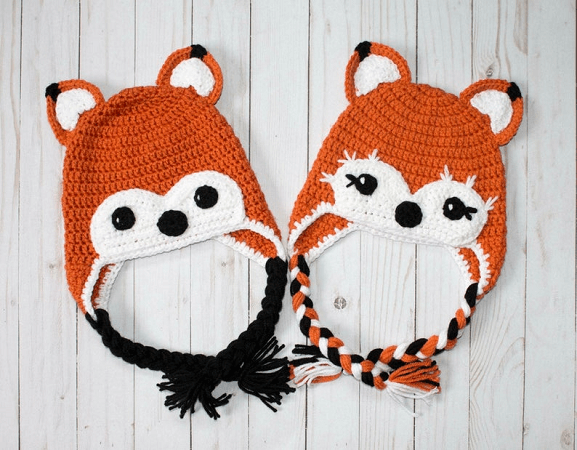 Crochet Fox Hat Pattern by The Friendly Red Fox