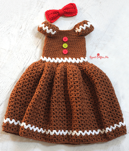 Crochet Gingerbread Girl Dress Pattern by Repeat Crafter Me
