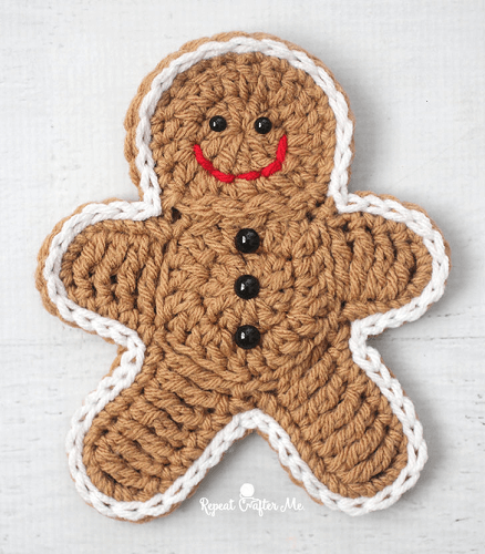 Crochet Gingerbread Man Pattern by Repeat Crafter Me