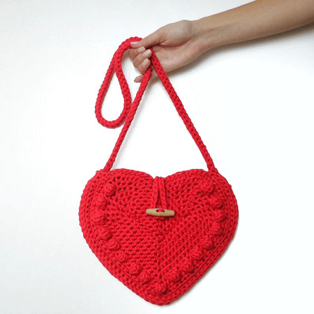 Crochet Heart Purse Pattern by The Easy Design