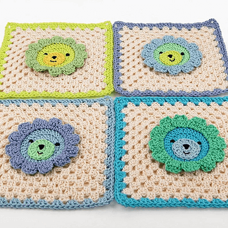 Crochet Lion Square Pattern by Dada's Place