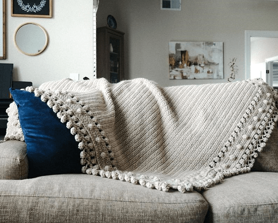 Crochet Modbob Throw Pattern by The Cozy Knot Crochet