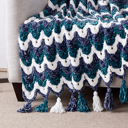 Crochet Ogee Stitch Afghan Pattern by Yarnspirations
