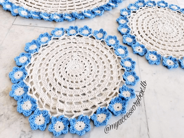 Crochet Tablecloth Round Doily Free Pattern by My Accessory Box