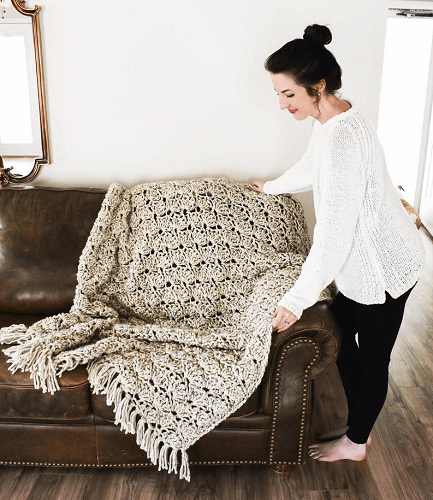 Eleanor Throw Blanket Crochet Pattern by Darling Be Brave