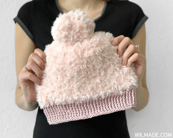 Fluffy Winter Hat Crochet Pattern by Wilmade