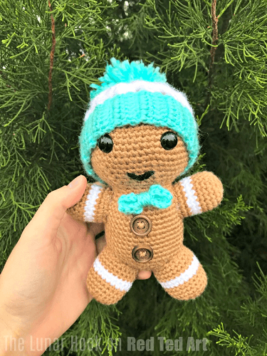 Free Crochet Gingerbread Man Pattern by Red Ted Art