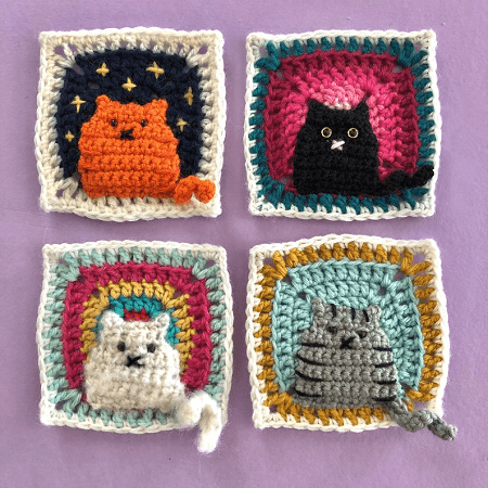 Many Cats Square Crochet Pattern by Pony Mc Tate