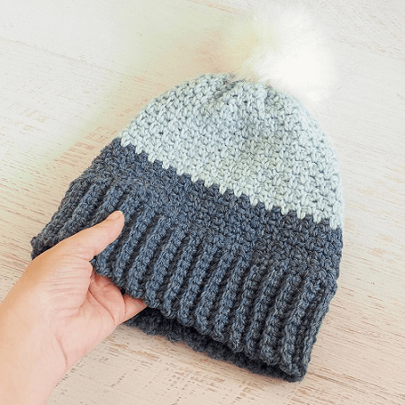 Moss Stitch Beanie Hat Crochet Pattern by Dabbles And Babbles