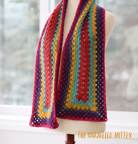 Not Just For Granny Scarf Free Crochet Pattern by The Unraveled Mitten