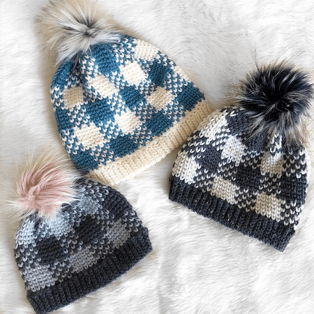 Plaid Crochet Hat Pattern by Evelyn And Peter