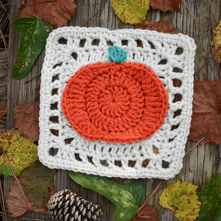 Pumpkin Granny Square Crochet Pattern by Torreya Treasures