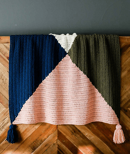 Quad Color Throw Crochet Pattern by Jess Coppom