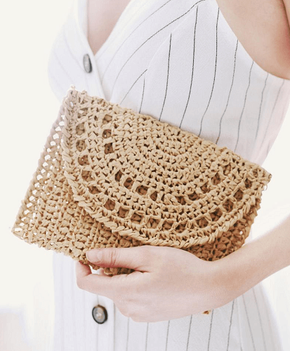 Raffia Clutch Purse Crochet Pattern by Darling Jadore