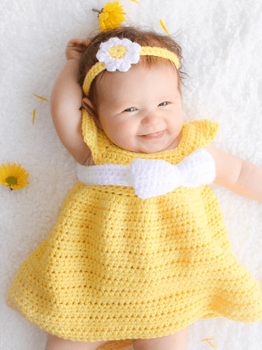 Simply Spring Crochet Baby Dress Pattern by Winding Road Crochet