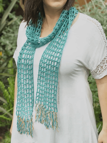 Skinny Summer Scarf Free Crochet Pattern by Christa Co Design